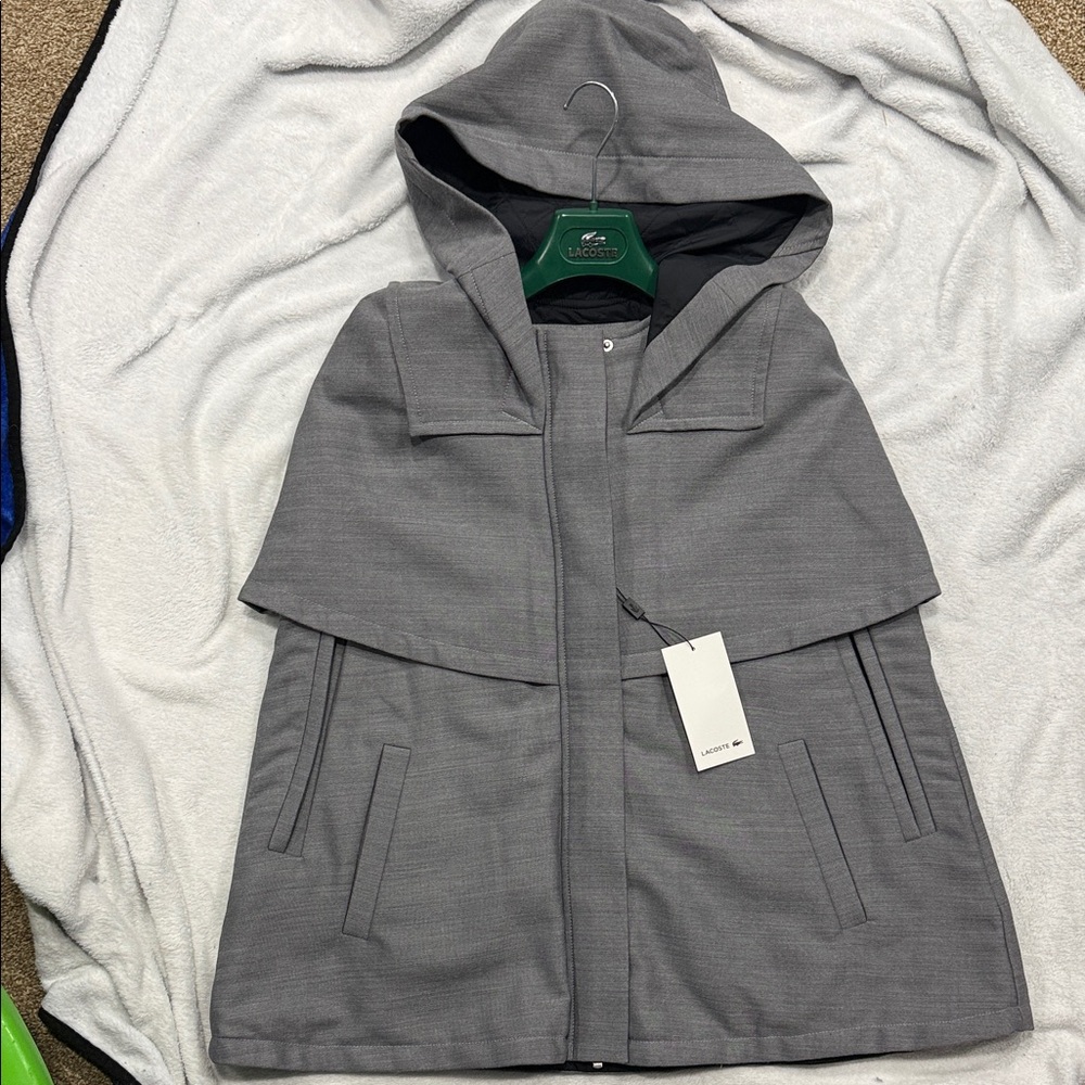 Lacoste Charcoal Hooded Cape